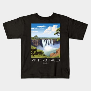 A Pop Art Travel Print of Victoria Falls - Zambia / Zimbabwe Kids T-Shirt